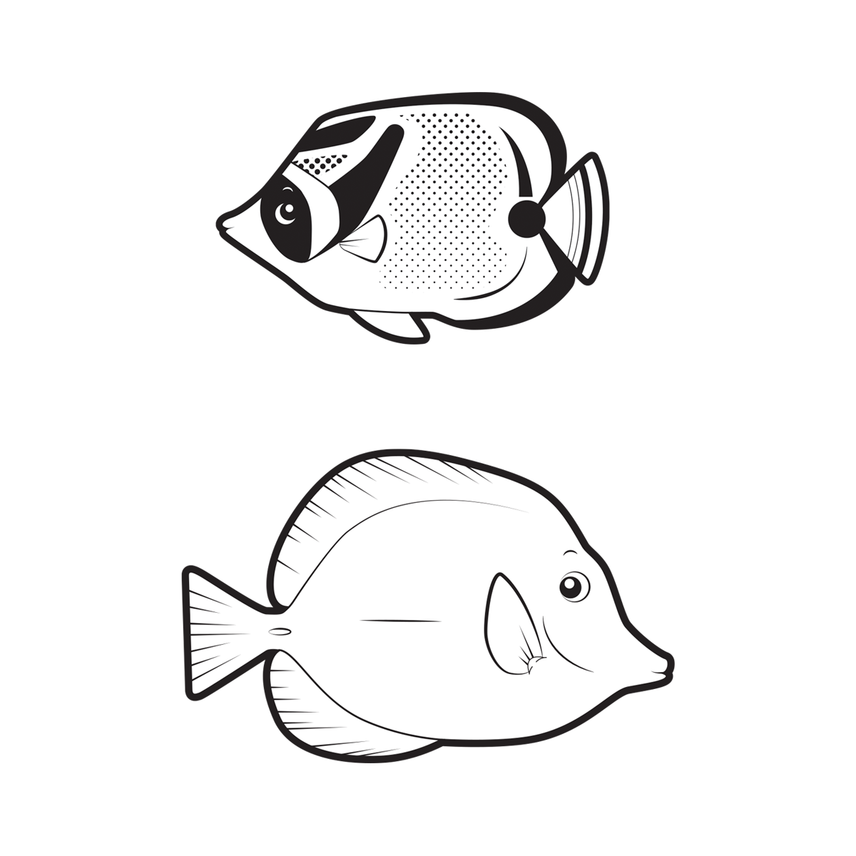 vector cartoon fish sea creatures