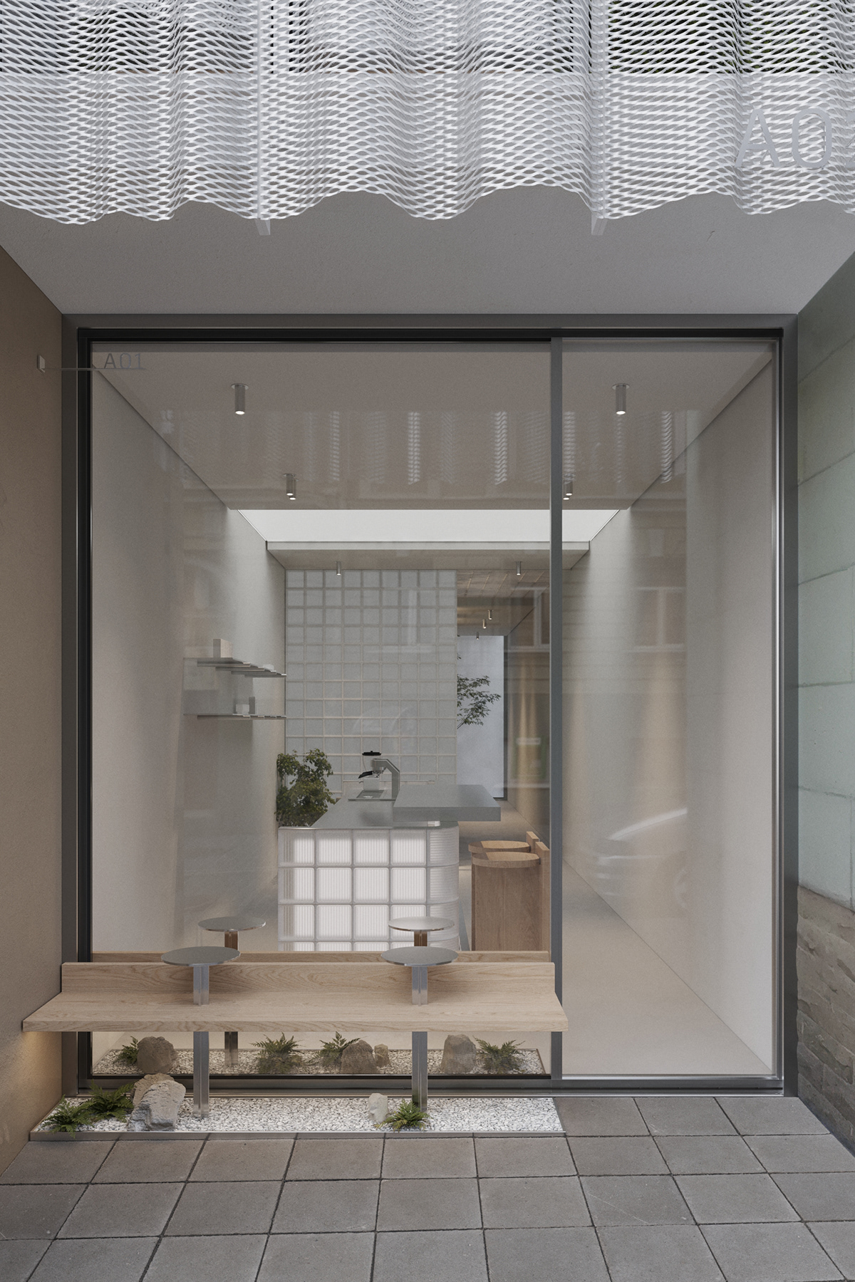 3ds max architecture CGI Coffee corona exterior interior design  minimal Render visualization