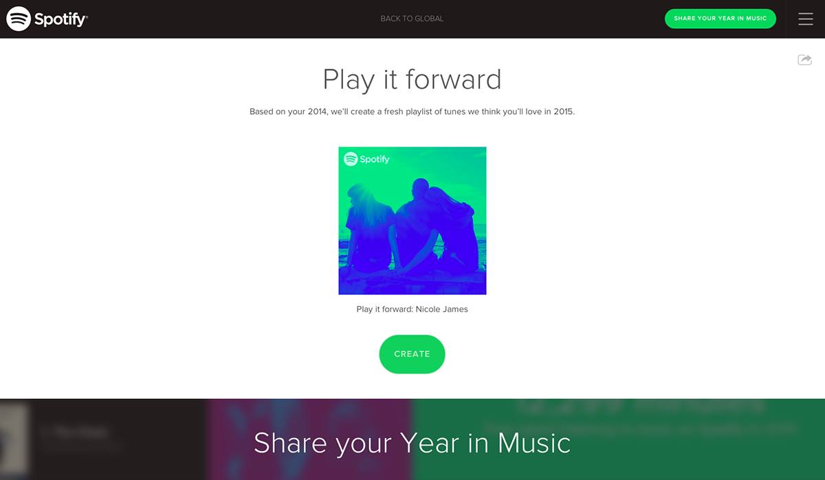 Adobe Portfolio spotify year in music Data