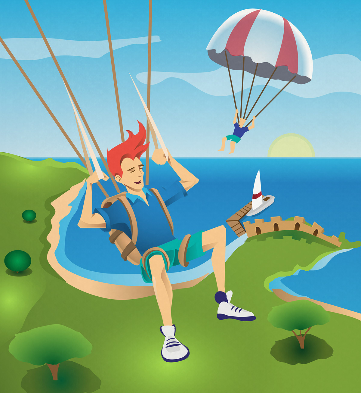 Parachute Holiday tourism Alanya antalya AHEP University parasailing