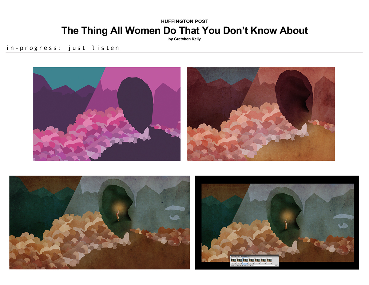 ILLUSTRATION  gif animated sexism editorial news equality design mountain listen