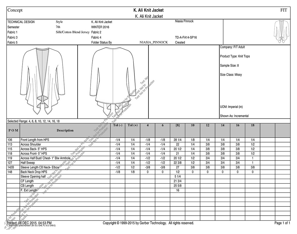 Tech Pack Technical Design Garment engineering