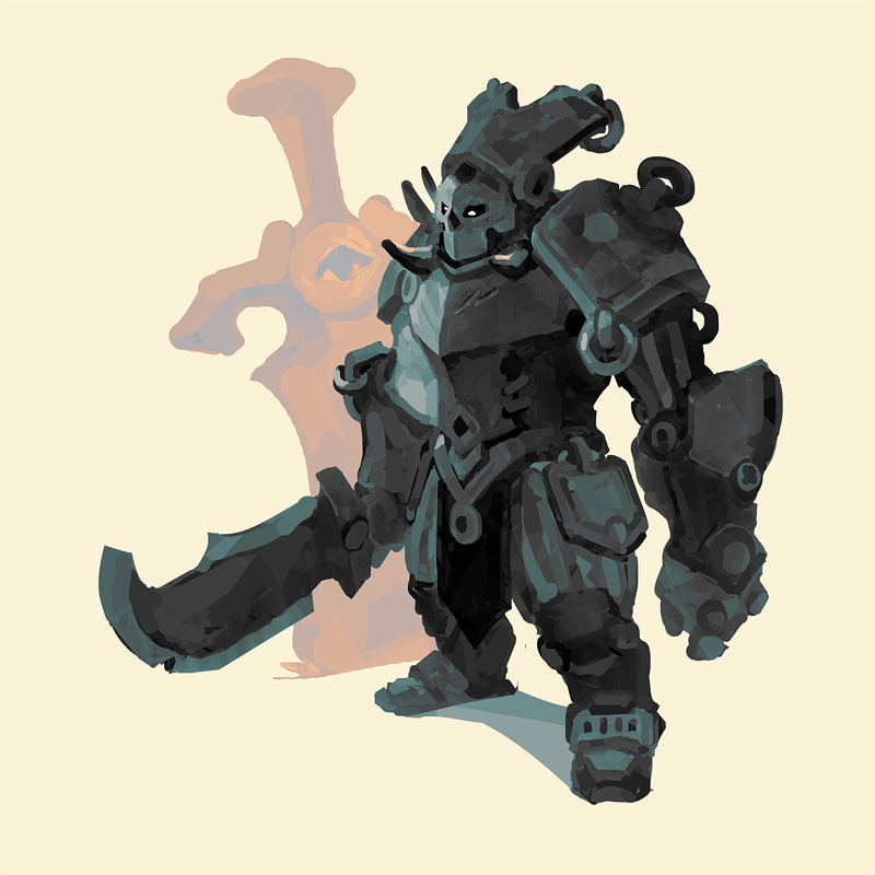 concept art Character fantasy knight skull medieval Armor Weapon dark