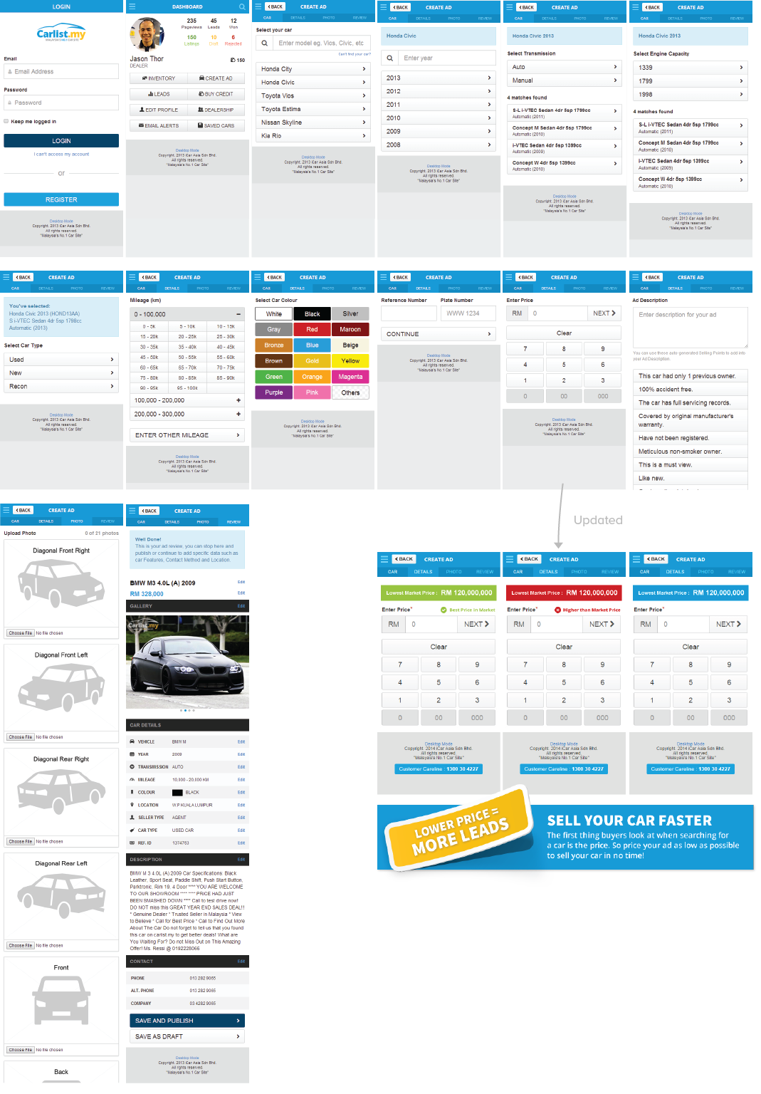 car buyer car dealer car seller Cars cms listing response system carlist UI ux