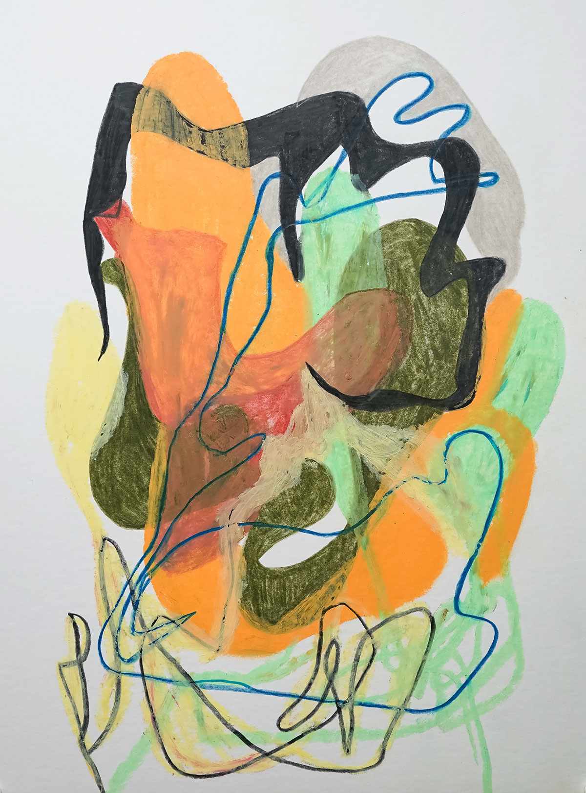 Finearts Drawing  figure portrait abstract colors organic shapes painting   face