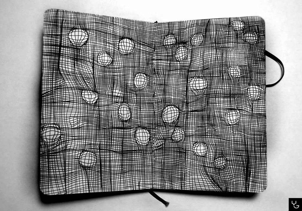 line moleskine fractal Pointillism