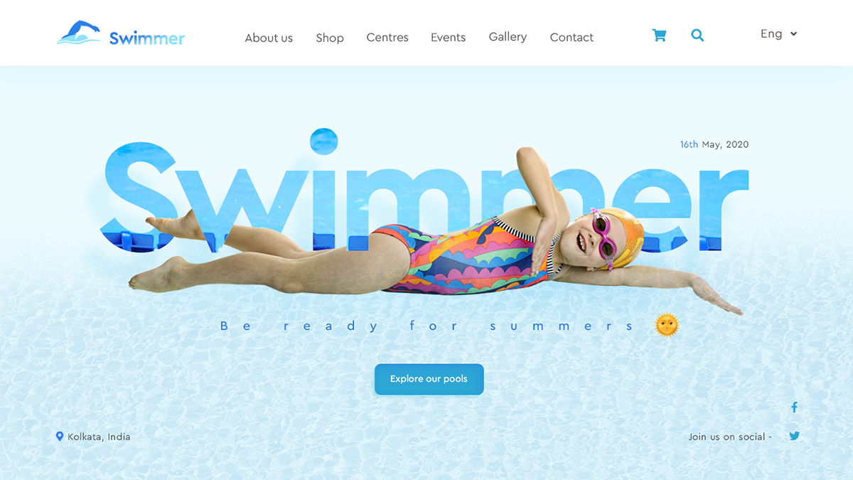 Clean UI design designer digital marketing swim swimming ui design UX design Web Design  web development 