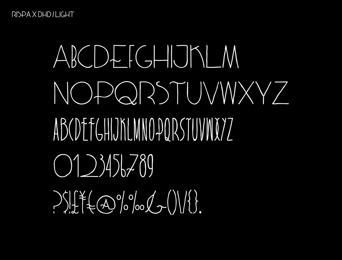 Rispa Typeface type font free download Konrad Bednarski type design dhd skinny DHD type Rispa type Larry Clark cool Handstyle Free font