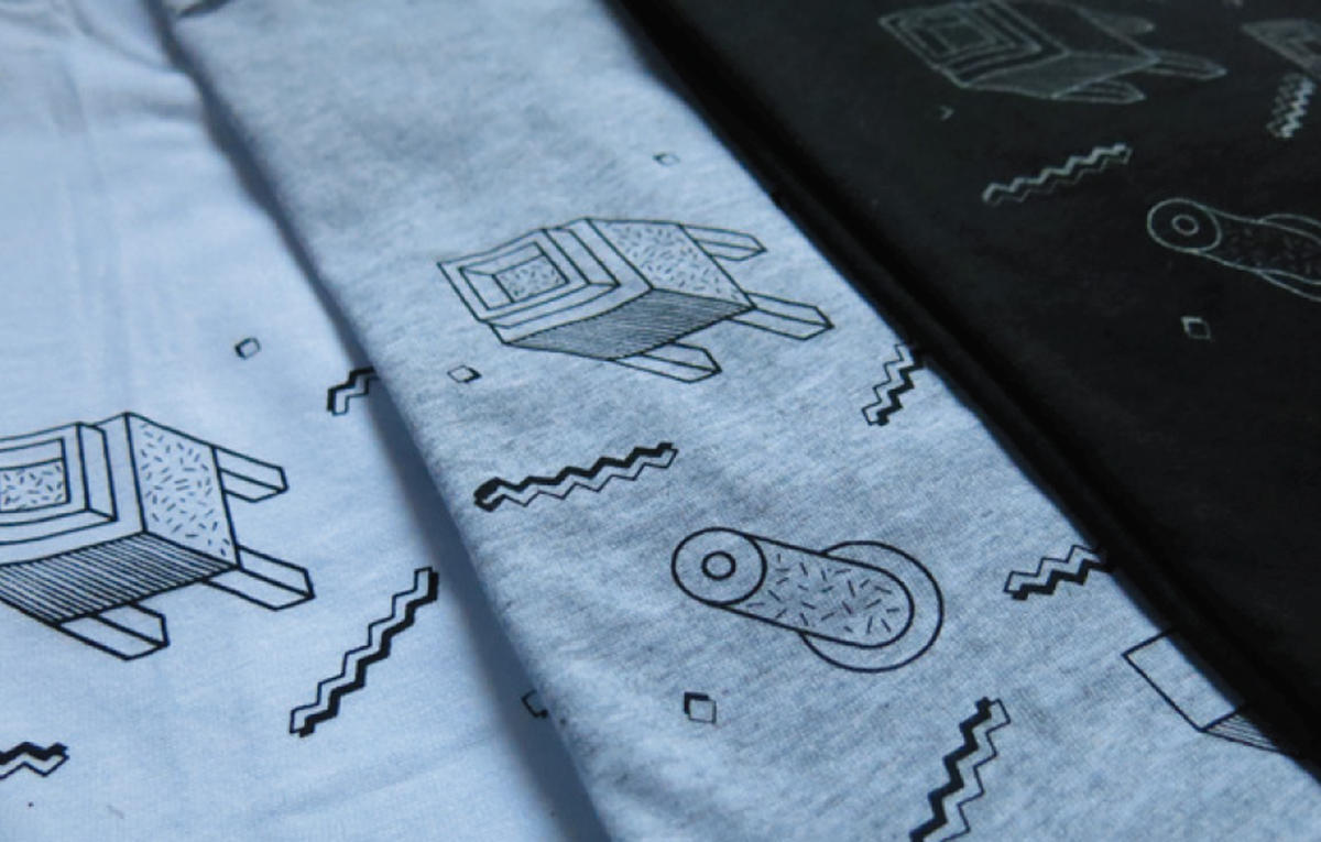 Serigraphy serigraphic graphic textile t-shirt black wihite