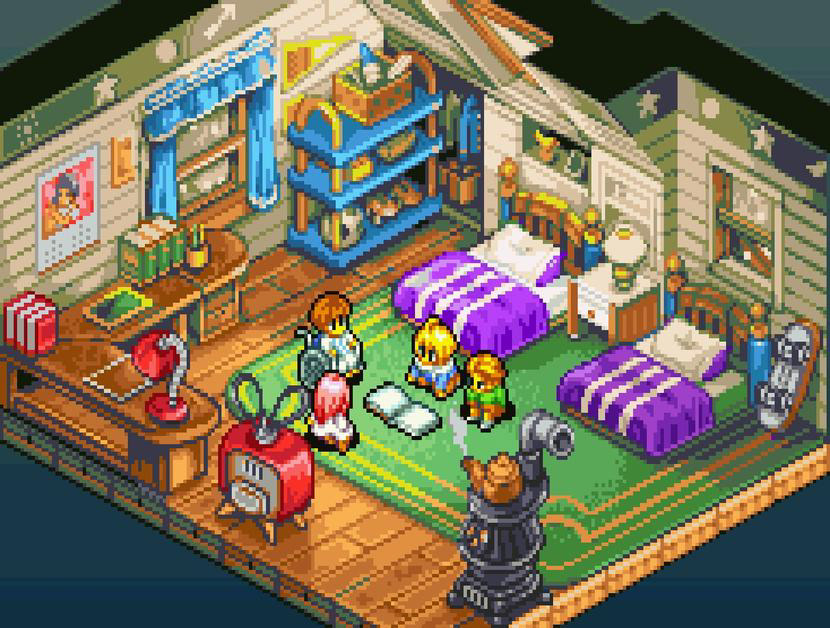 3D final fantasy Game Art gba Retro room tactics