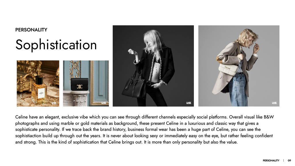Layout Design presentation design report design graphic design  Celine Brand Analysis branding  brand identity fashion brand reseach slides layout