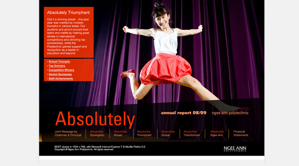 Adobe Portfolio online anual report Website