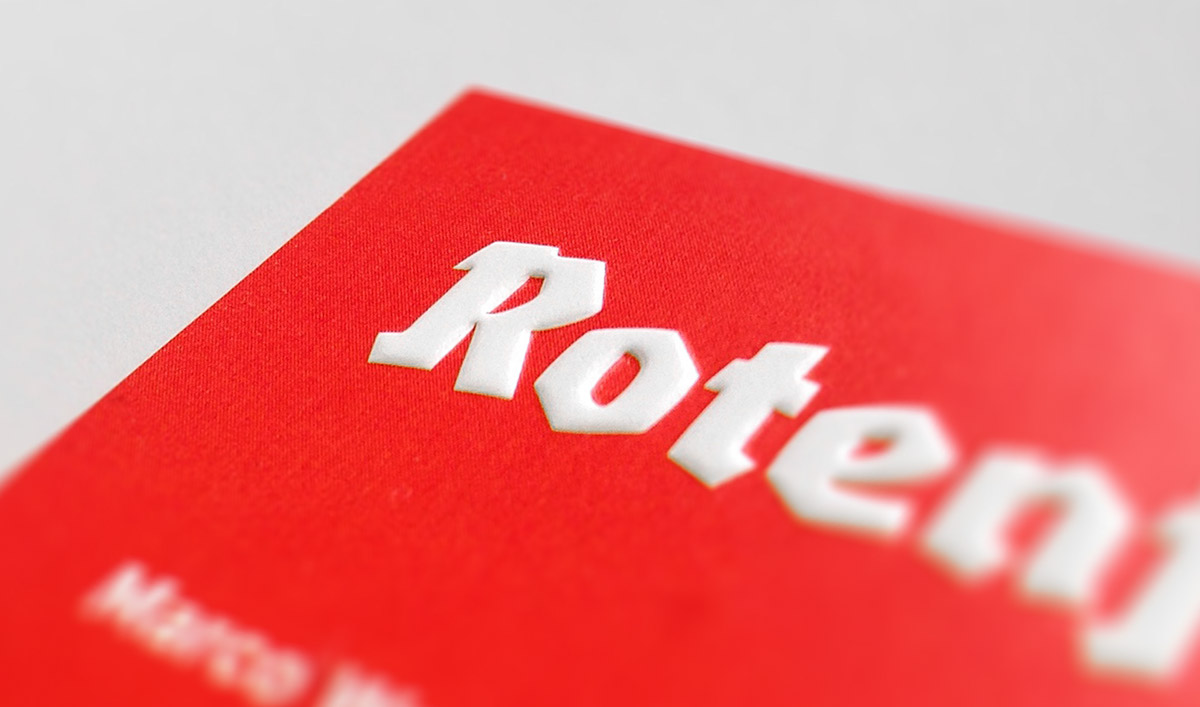 rotenfels lettering logo print Business Cards Identity Design