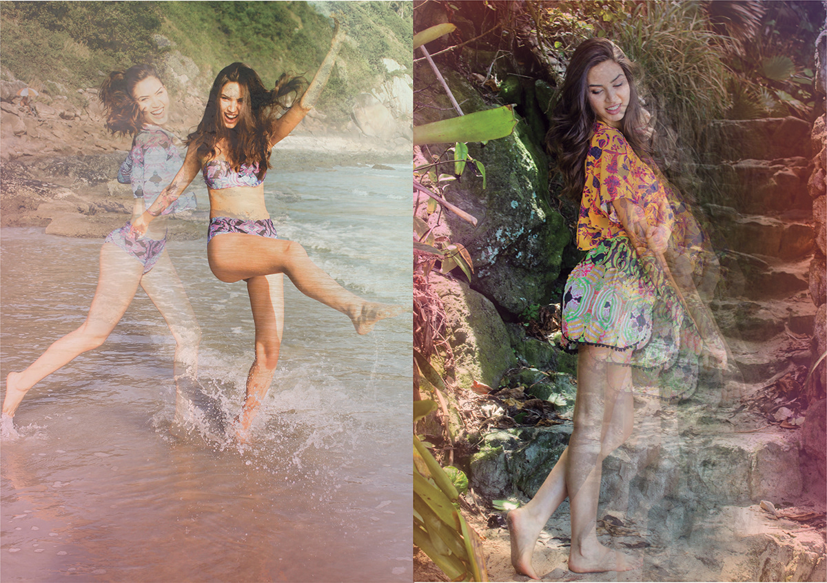editorial hippie print Estampa psicodelismo phychedelia  moda praia swimwear