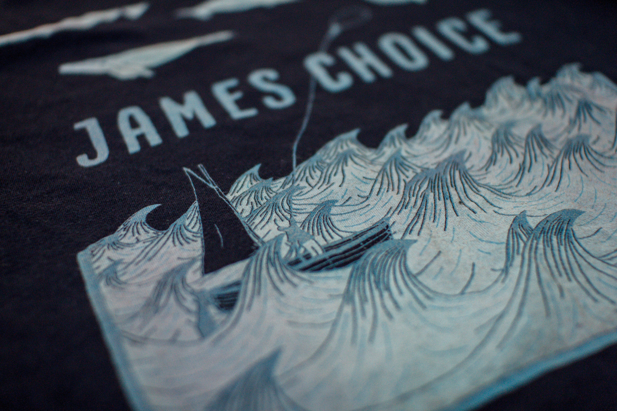 Adobe Portfolio t-shirt James Choice band shirt screenprint whales sea