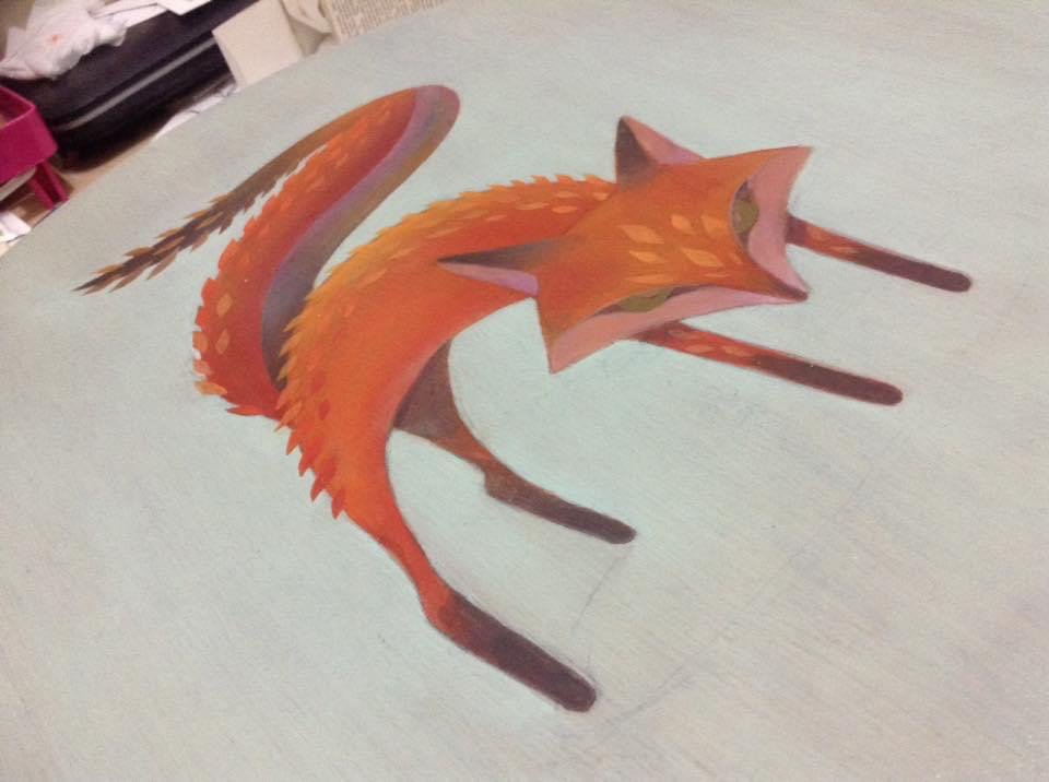 FOX animals collage pastel softpastel layering cartoon children