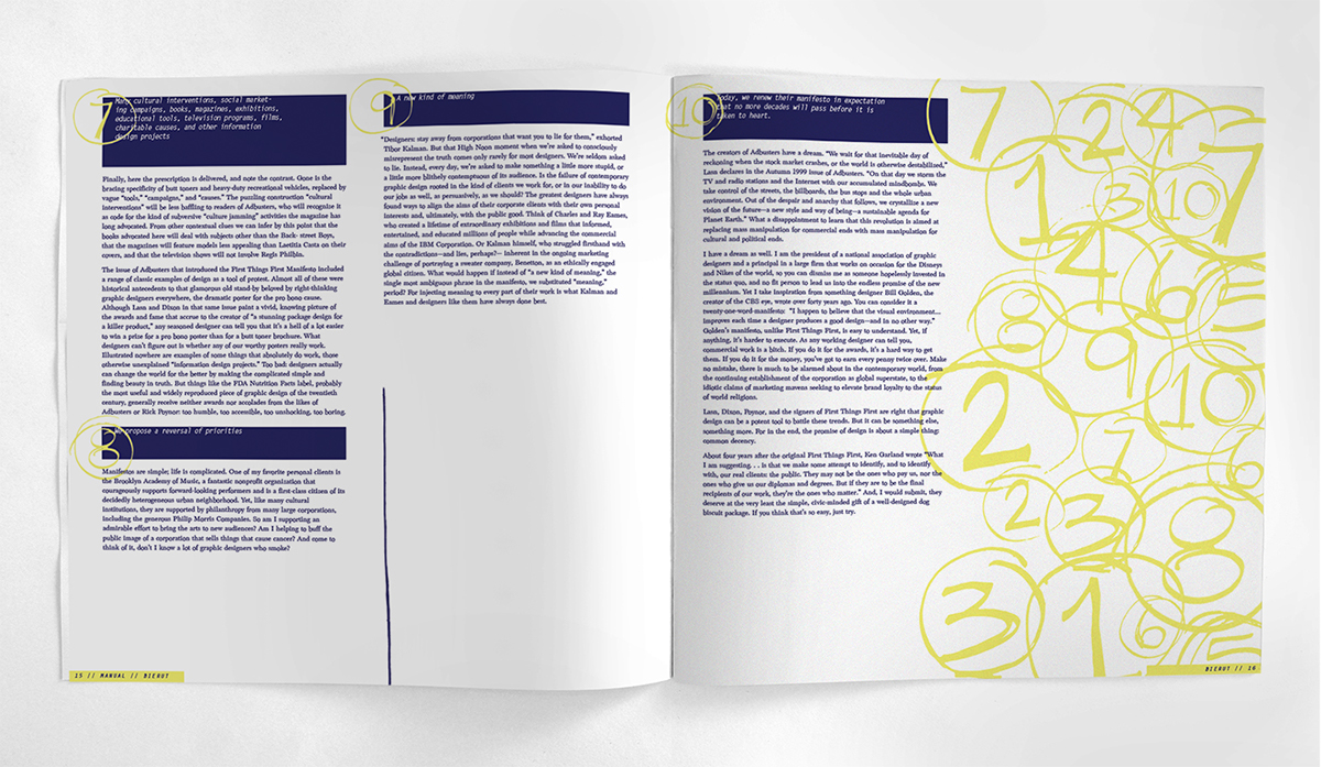 Adobe Portfolio magazine Zine  manual paula scher rick poynor michael bierut 10 footnotes to A Manifesto