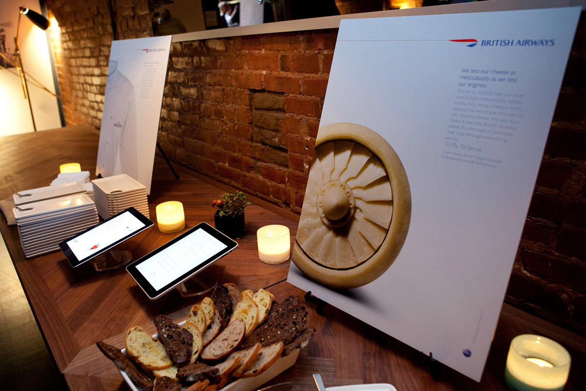 British Airways  wired  Tasting table graphic Event Event collateral print  ipad