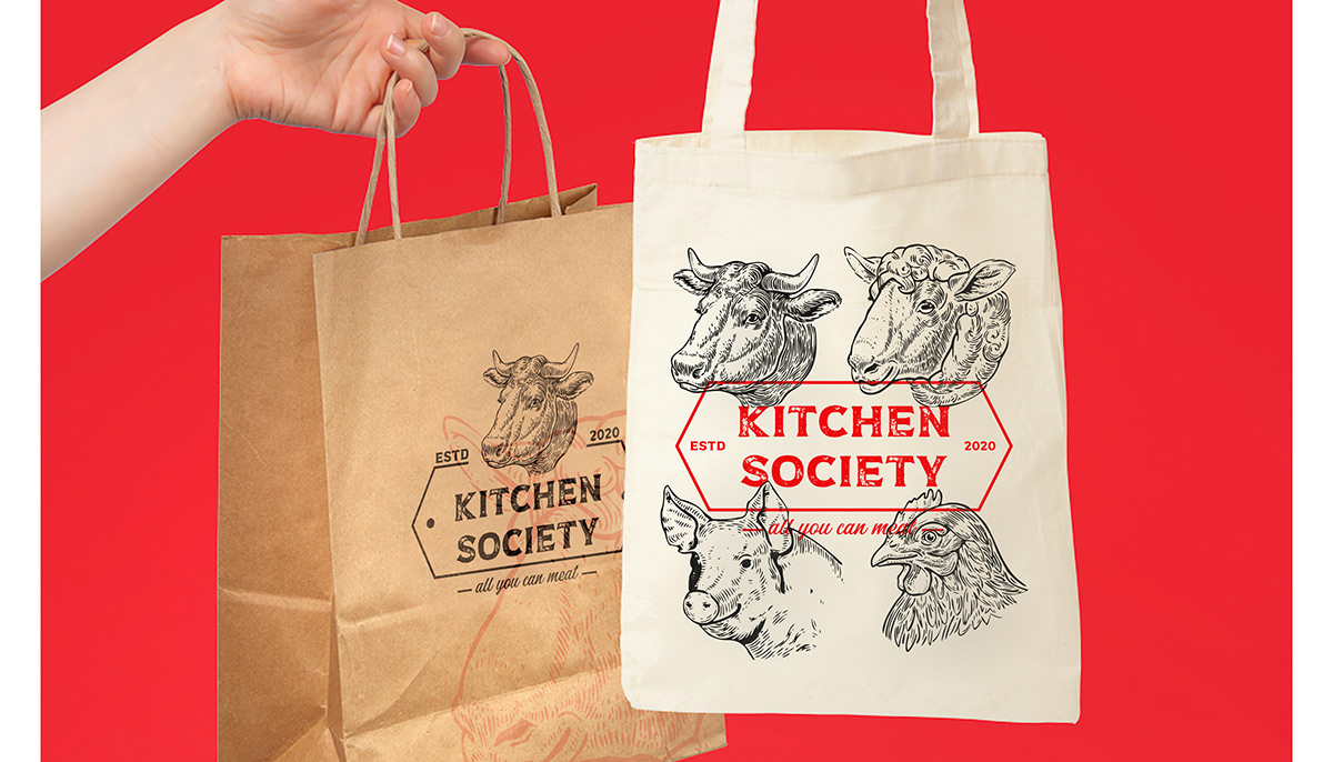 brand identity branding  butcher shop kitchen Logo Design meat meatery