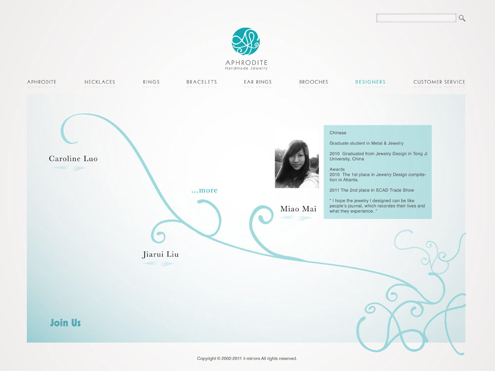 Aphrodite web interface  branding