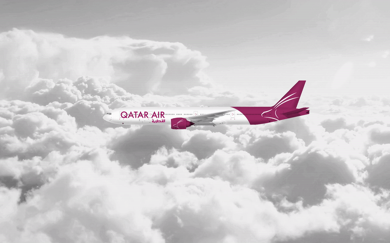 airline Airways rebranding Qatar flight airport Experience design print airplane Livery identity