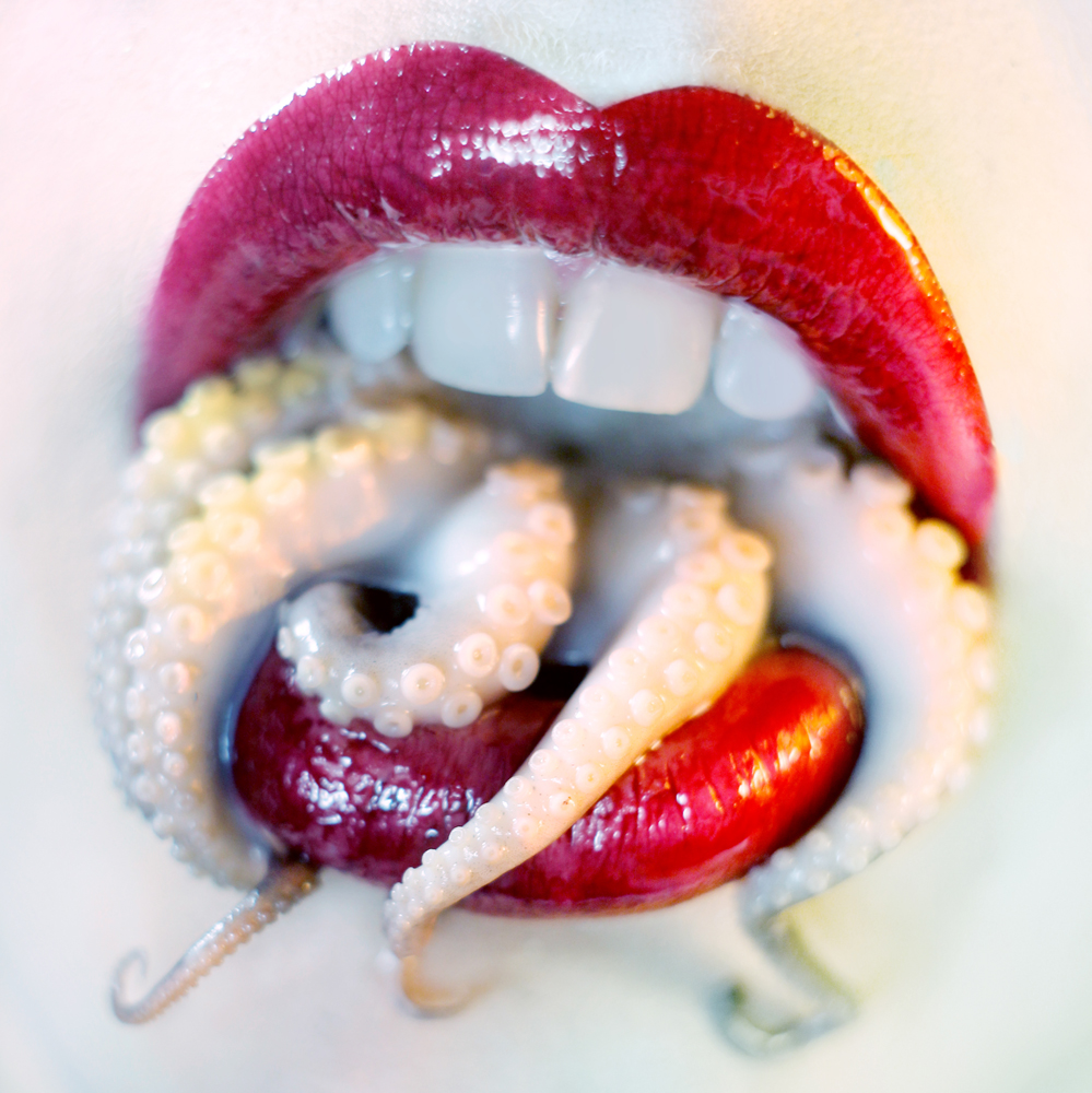 octopus  make up girl beauty portrait macro eyes lips