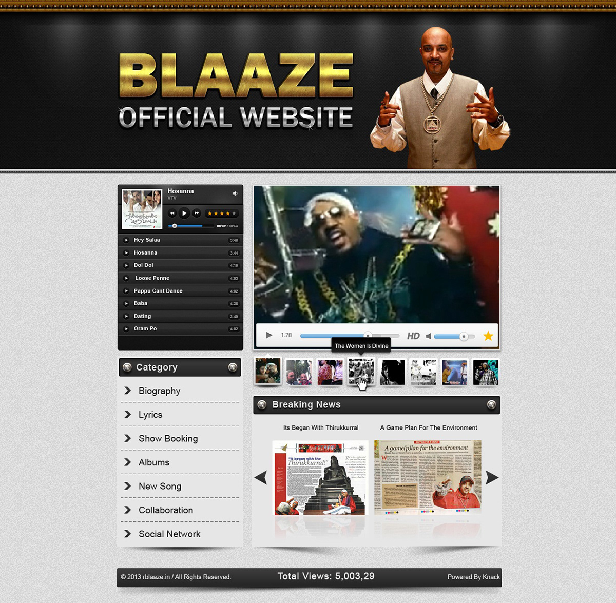 Website Blaaze Singer rap