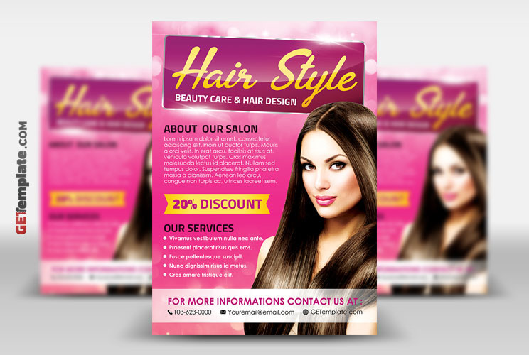 psd flyer template Hair Salon free Flyer Design flyer template