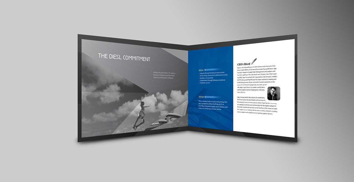 DIESL tata logistic print brochure Grpahic design corporate