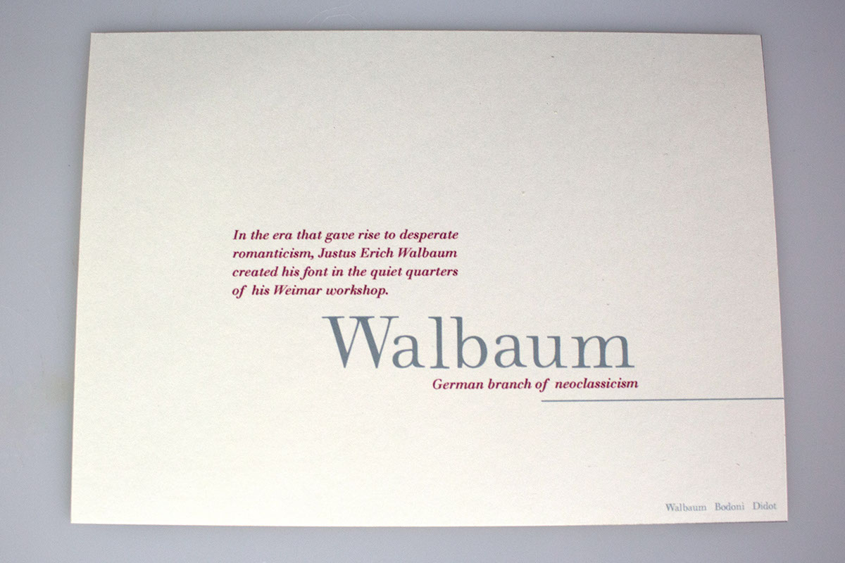 walbaum postcards type font connection post justus erich walbaum