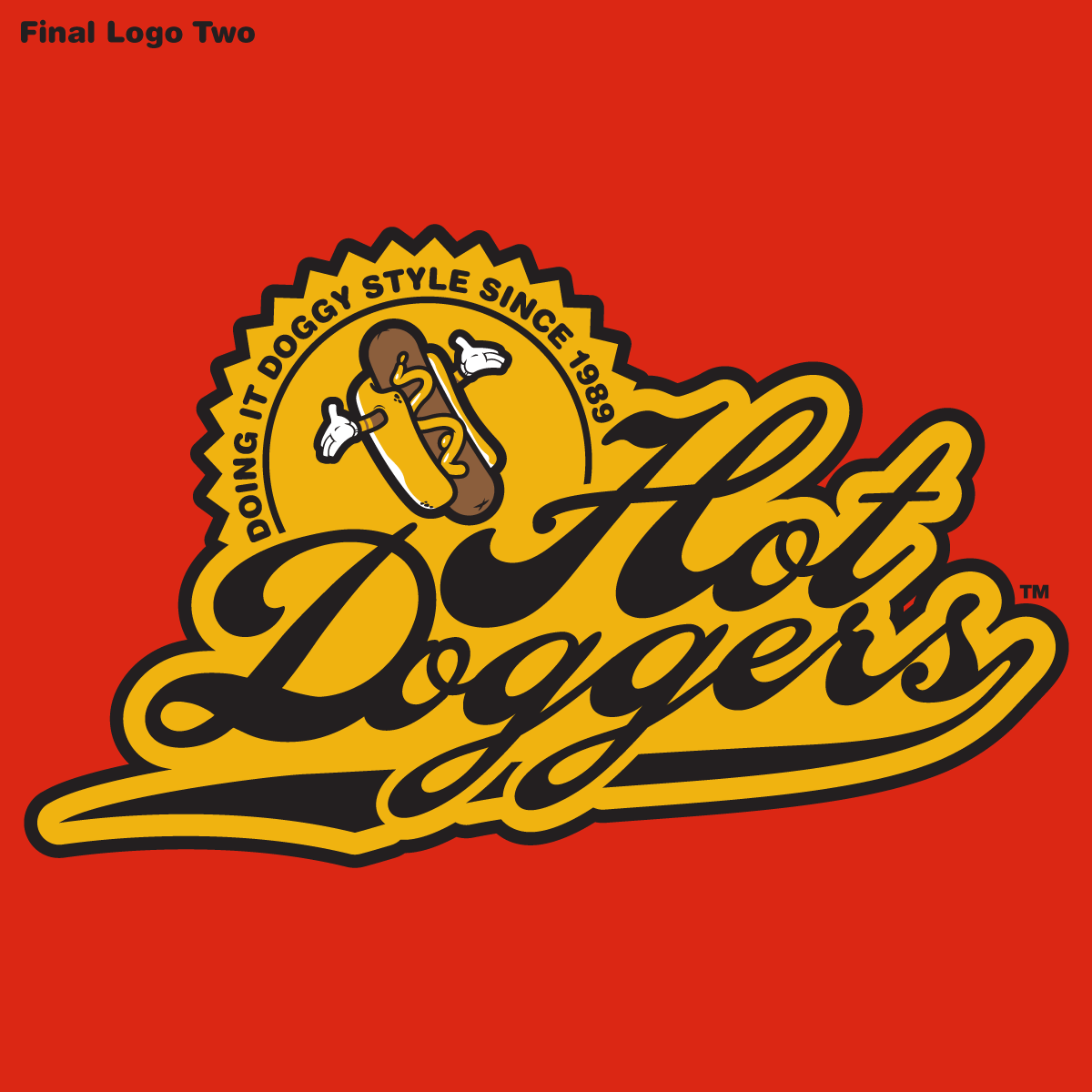 Hot dog doggers jthree concepts j3 jared nickerson logo Character vector Ski mountain apparel textile