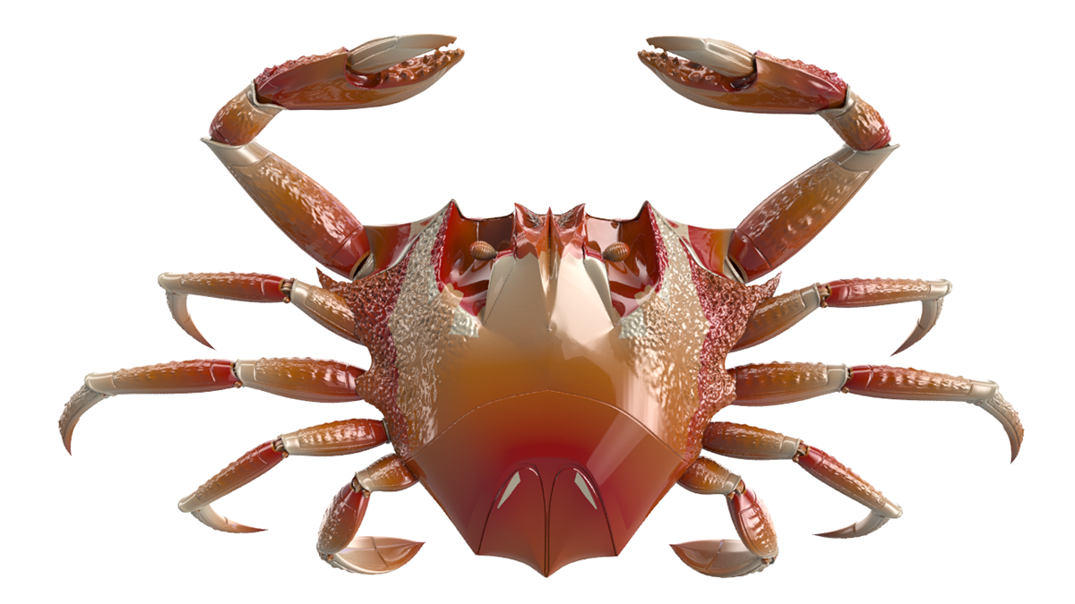3d design robot crab 3d printing prototype fishing Character avatar 3D