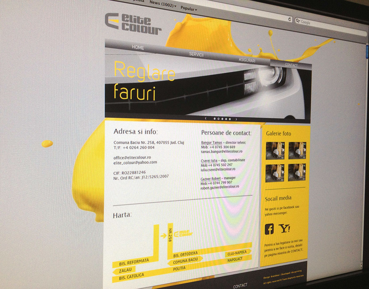 Adobe Portfolio automotive   brand car Cars colour color yellow  grey services Web Website paint Repair professional