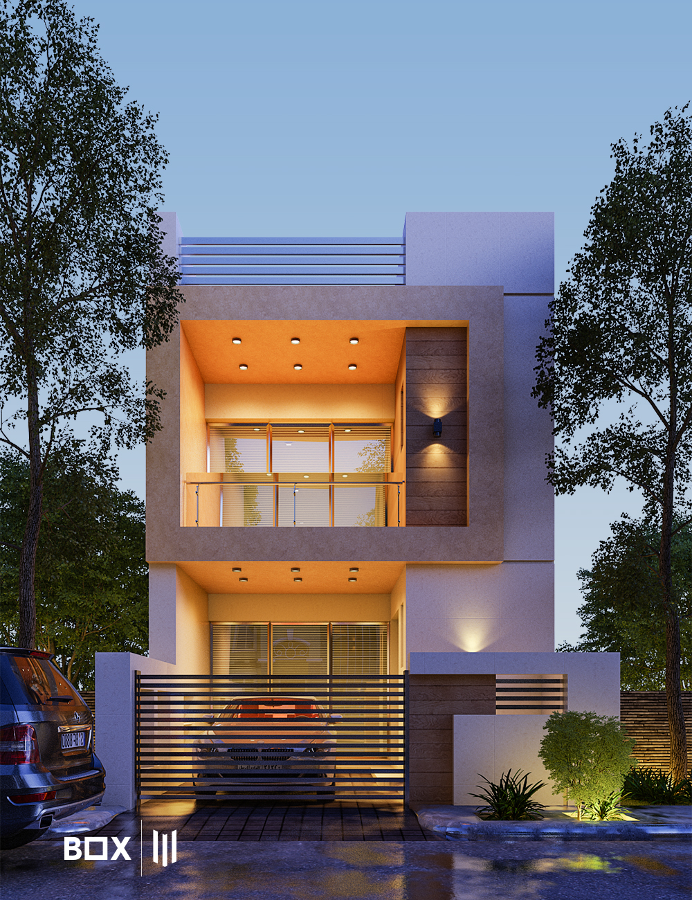 box simple house Box House architecture small house 6.5 6.5m width Render erbil  