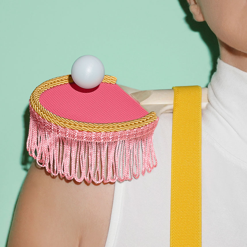 pingpong Racket ball sport pink art surreal shoulder pad