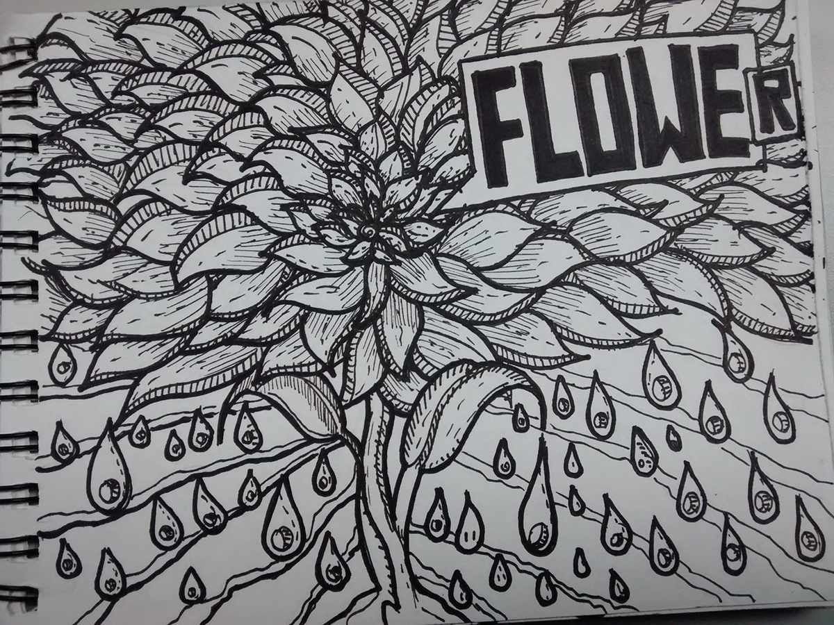 wilmai doodle chile flower pencil black vrsone fractal