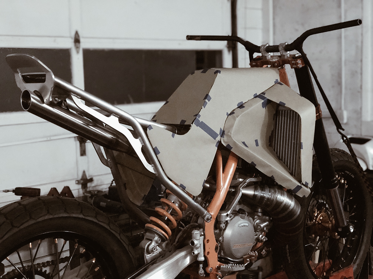 motorcycle Custom fabrication moto tracker KTM build 3d printing cnc