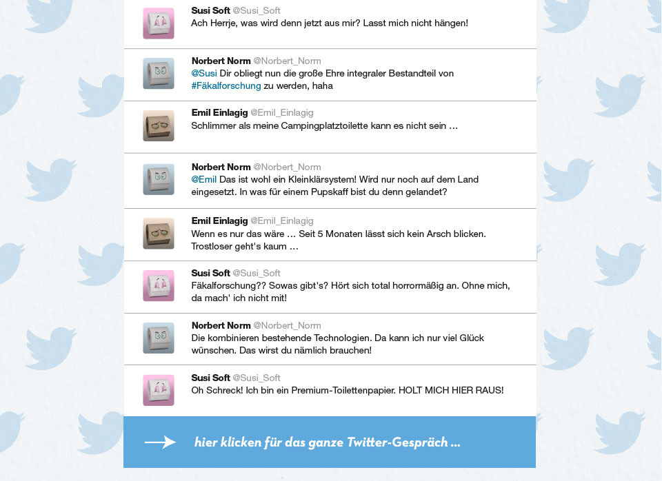 twitter toilet paper Character design communication funny creative berlin online social media