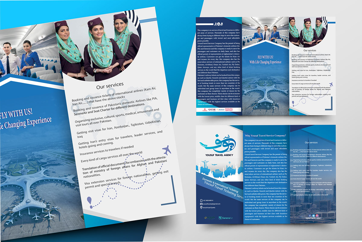 brochure graphic design  Illustrator marketing   Travel Agency Brochure trifold brochure typography  