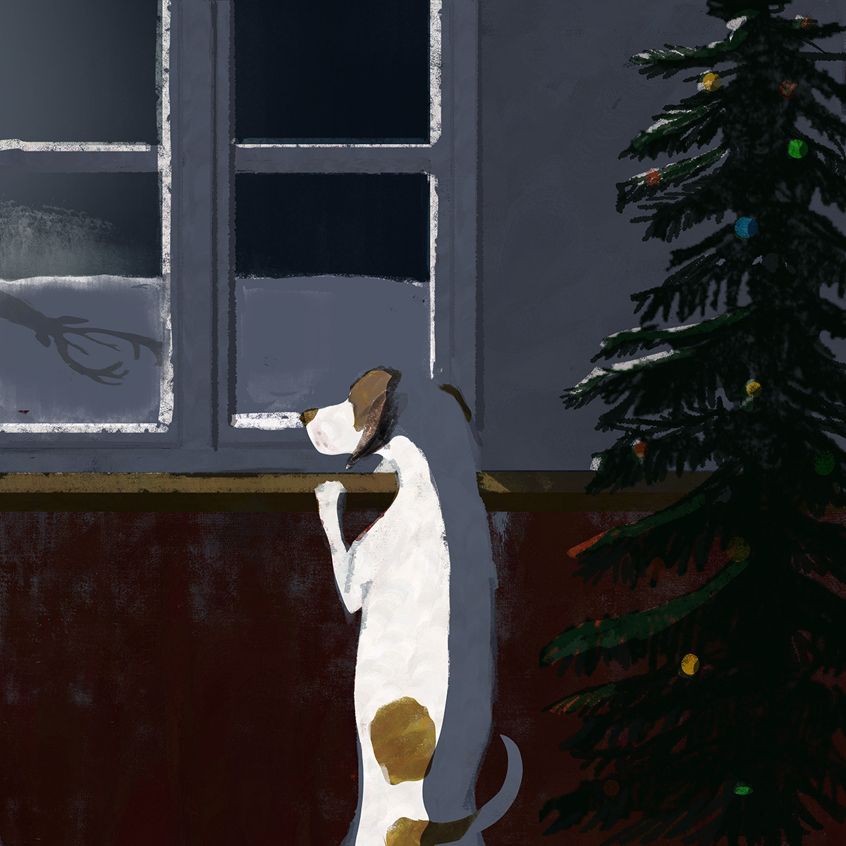 Animal Illsutration book children's book Christmas night christmas story design dog kyoko Nemoto Snow Day winter