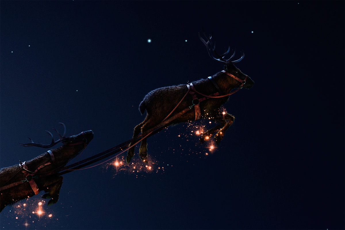 Christmas jingle bell Santa Claus reindeer natal hippo moon