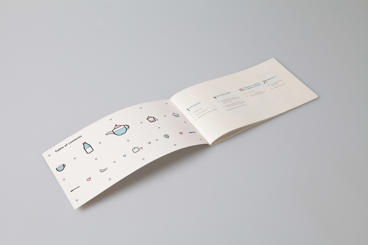 tea annual report Layout cup creative Unique consistent book icons