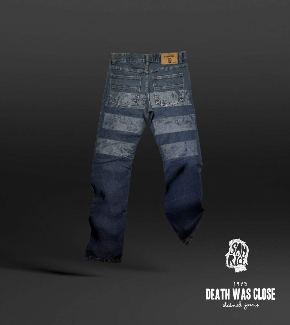 jeans Denim stained sam Rice