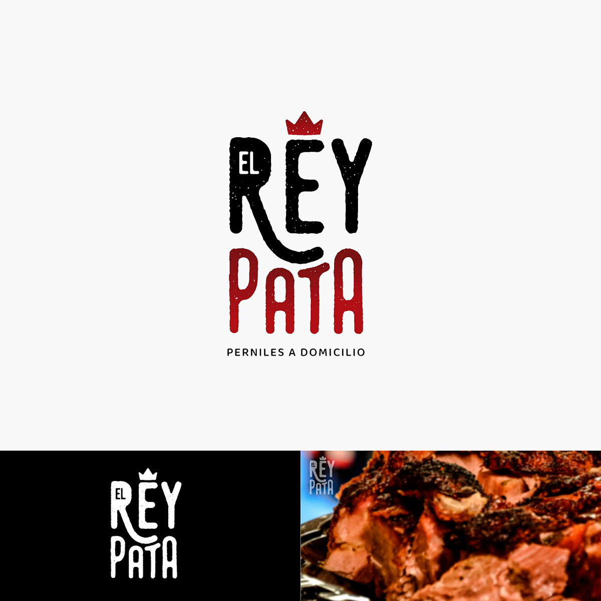 carne catering cerdo comida eventos identidad visual Logotipo pernil res rey