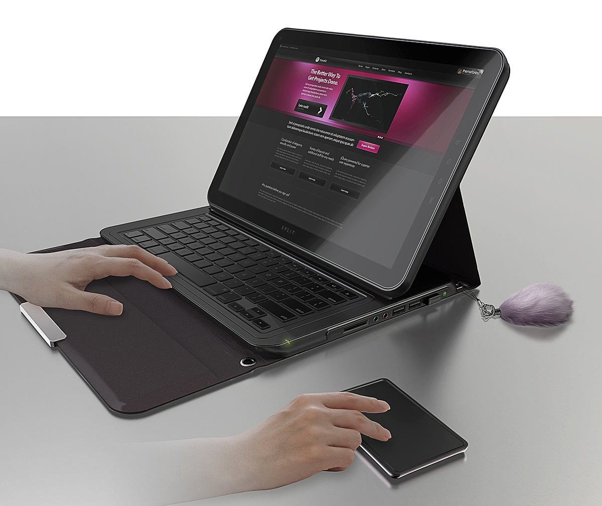 Laptop tablet mobile futuristic Smart woman designersbag