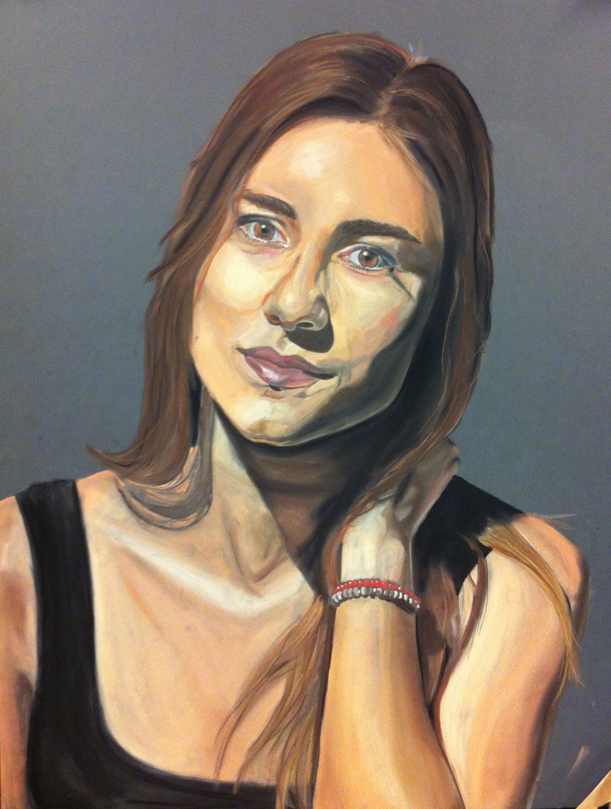 self portrait portrait pastel Dry pastels watercolor figure woman