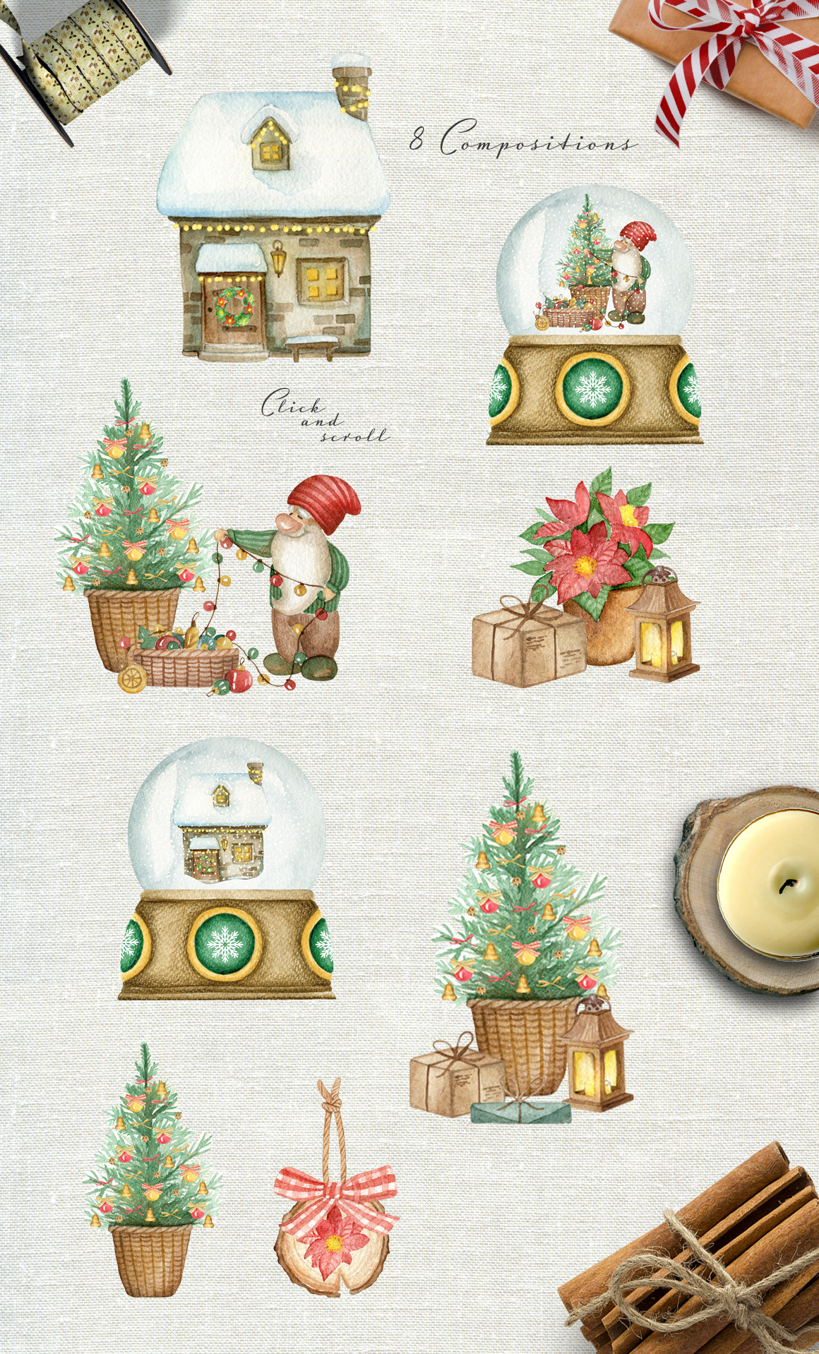 Christmas cozy gnome Patterns Scandinavian seamless seamless pattern story tale watercolor