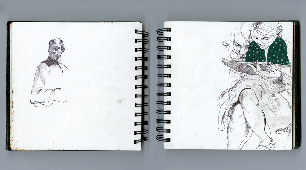 art sketchbook journal experimental exploration graphite acrylic paint