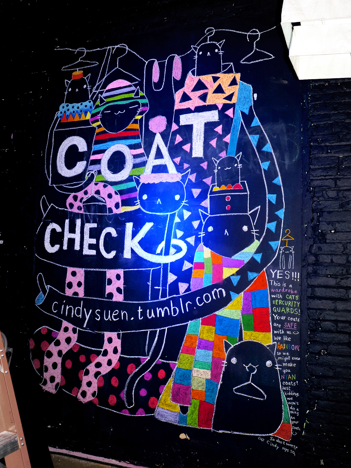 tumblr year in review Mural chalk Cat animals COAT CHECK coat Wall Mural triangle rainbow