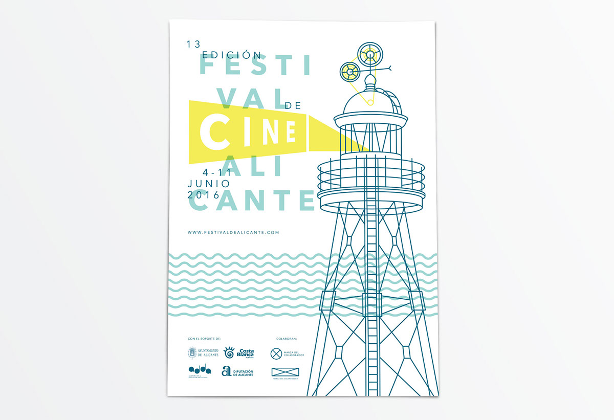 cartel alicante Diseño editorial cartelería festival de cine Propuesta Gráfica